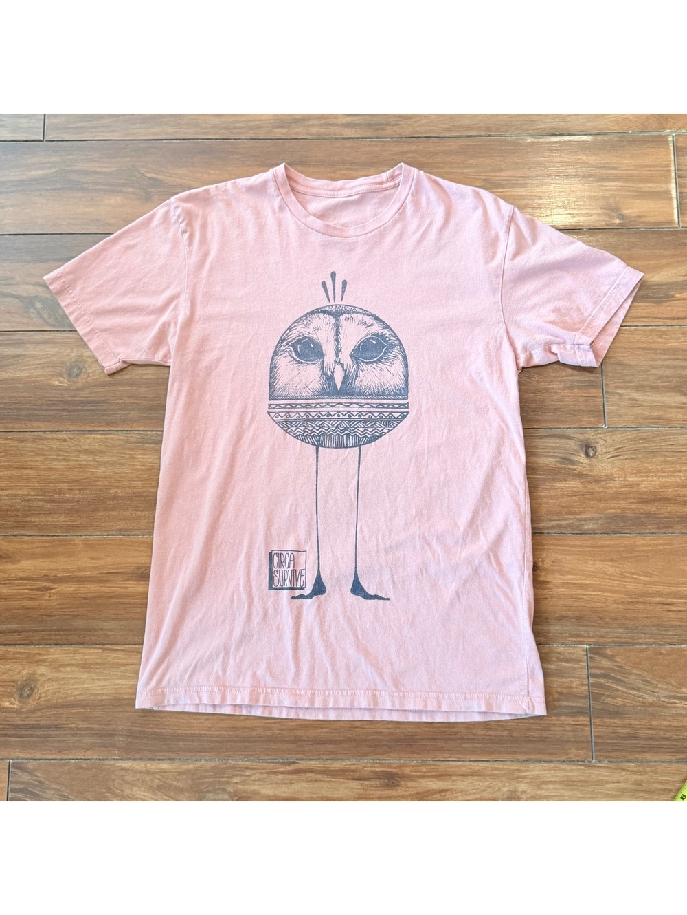 Circa Survive Shirt Unisex L Pink Owl Bird Graphic Band Tee Post Hardcore